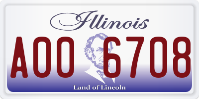 IL license plate A006708