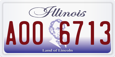 IL license plate A006713