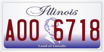 IL license plate A006718