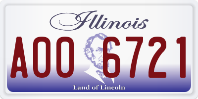 IL license plate A006721