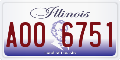IL license plate A006751