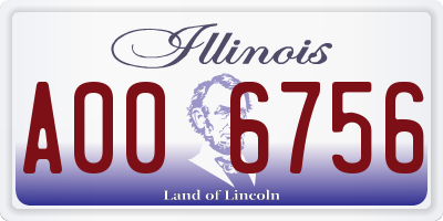 IL license plate A006756