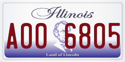 IL license plate A006805