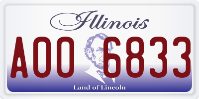 IL license plate A006833