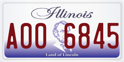 IL license plate A006845