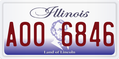 IL license plate A006846