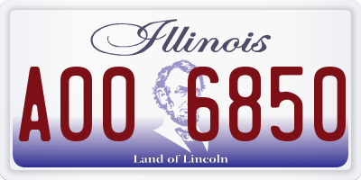 IL license plate A006850