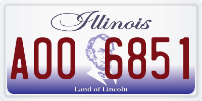 IL license plate A006851