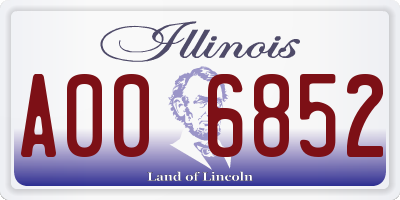 IL license plate A006852