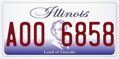 IL license plate A006858