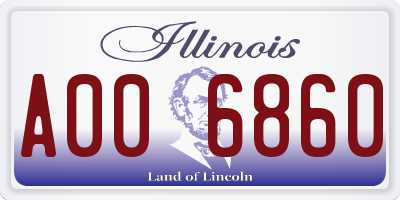 IL license plate A006860