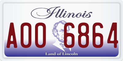 IL license plate A006864