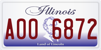 IL license plate A006872