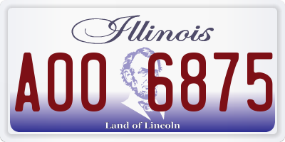 IL license plate A006875