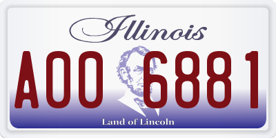 IL license plate A006881