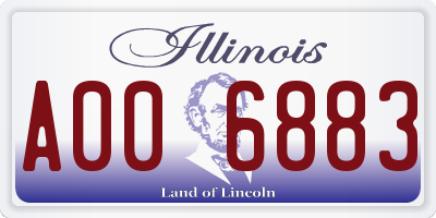 IL license plate A006883