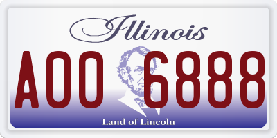 IL license plate A006888