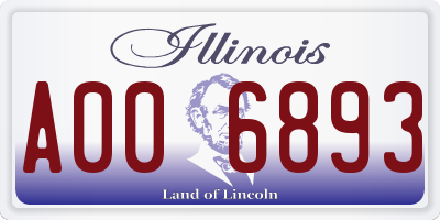 IL license plate A006893