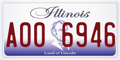 IL license plate A006946