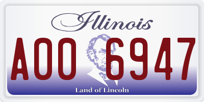 IL license plate A006947