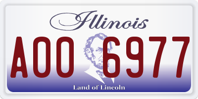 IL license plate A006977