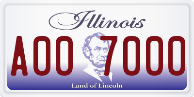 IL license plate A007000