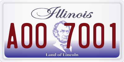 IL license plate A007001