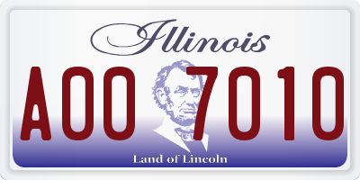 IL license plate A007010
