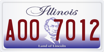 IL license plate A007012