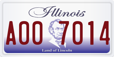 IL license plate A007014