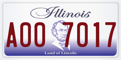 IL license plate A007017