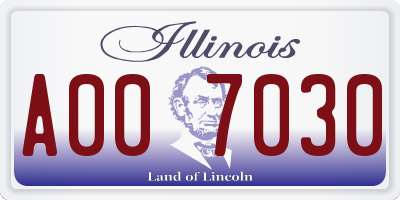IL license plate A007030