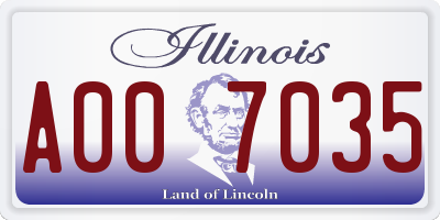 IL license plate A007035