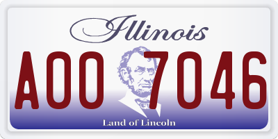 IL license plate A007046