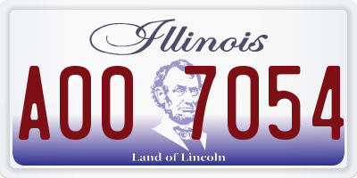 IL license plate A007054