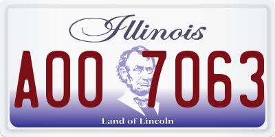 IL license plate A007063