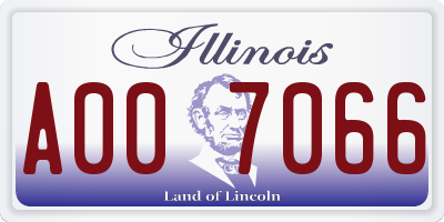 IL license plate A007066