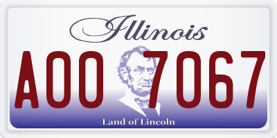IL license plate A007067