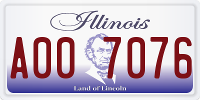 IL license plate A007076