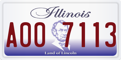 IL license plate A007113