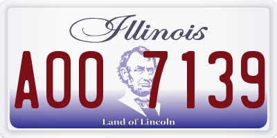 IL license plate A007139