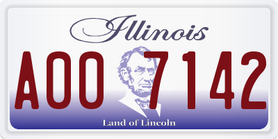 IL license plate A007142