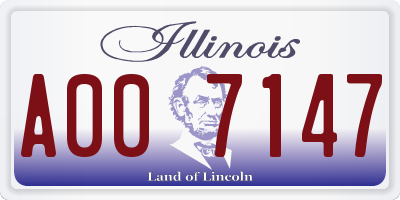 IL license plate A007147