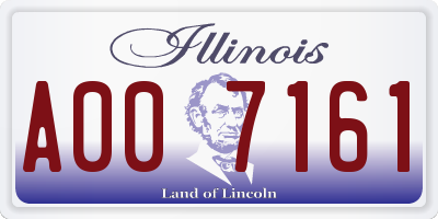 IL license plate A007161