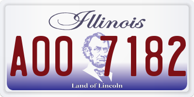 IL license plate A007182