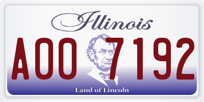 IL license plate A007192