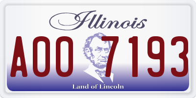 IL license plate A007193