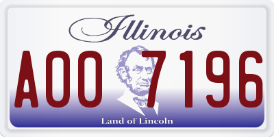 IL license plate A007196