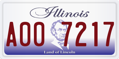IL license plate A007217
