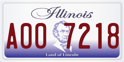 IL license plate A007218